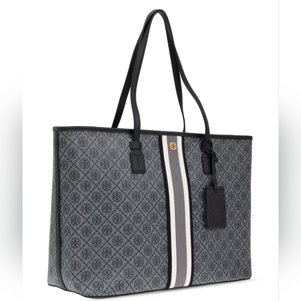 Tory Burch Gray and Black Tote Bag